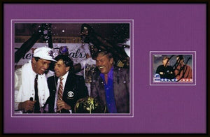 Pat Riley Signed Framed 11x17 Photo Display Lakers w/ Jerry Buss B Musberger