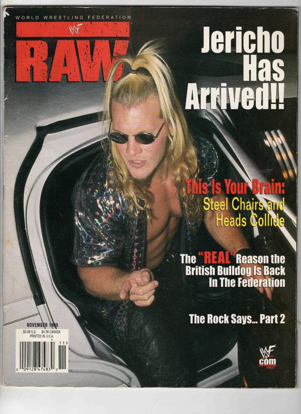 VINTAGE Nov 1999 WWF Raw Magazine Chris Jericho The Rock