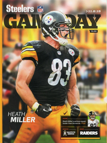 Nov 8 2015 Oakland Raiders Pittsburgh Steelers Program Antonio Brown 17-284 YDS