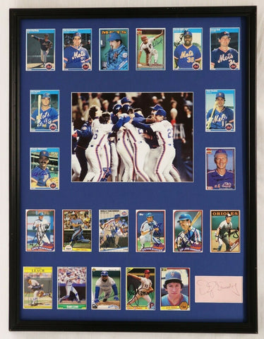 1986 New York Mets World Series Champs Team Signed Framed 18x24 Photo Display 