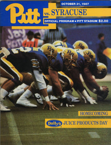 Oct 31 1987 Syracuse @ Pitt Panthers Football Program Craig Heyward D McPherson