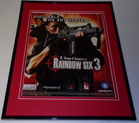 Tom Clancy Rainbow Six 3 PS2 2004 Framed 11x14 ORIGINAL Vintage Advertisement