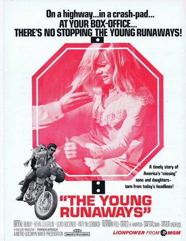 The Young Runaways ORIGINAL Vintage 1968 9x12 Industry Ad Brooke Bundy