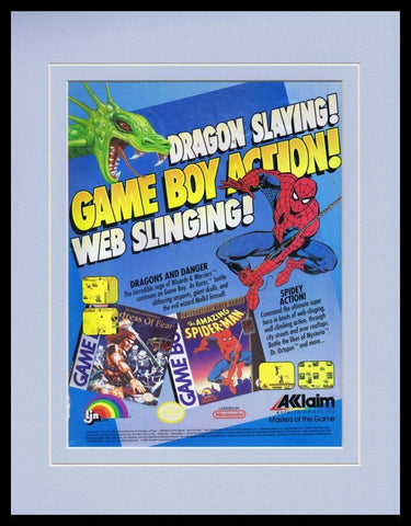 Spider-Man 1990 Game Boy 11x14 Framed ORIGINAL Vintage Advertisement