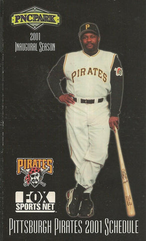 ORIGINAL Vintage 2001 Pittsburgh Pirates Pocket Schedule 1st PNC Park Season