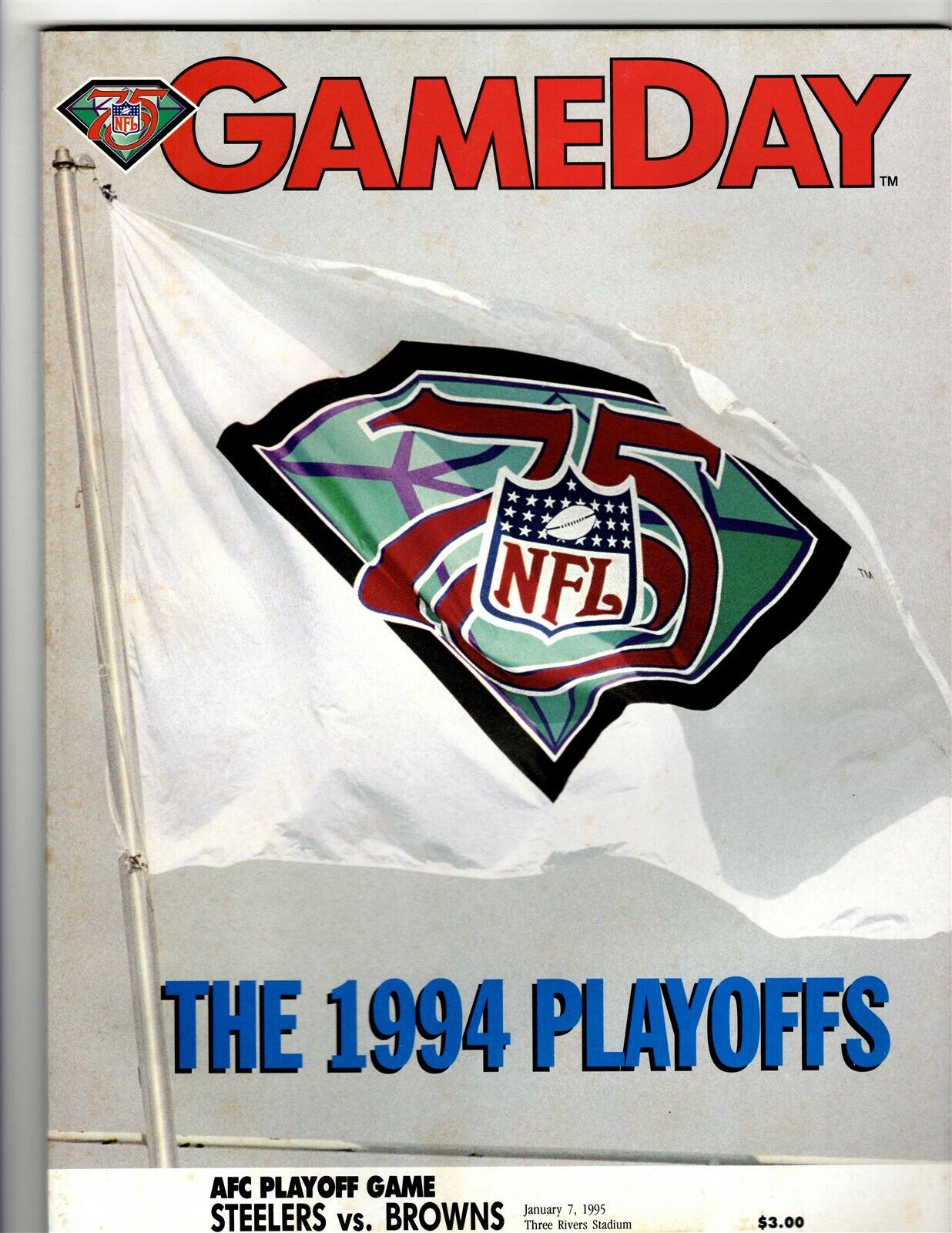 VINTAGE Jan 7 1995 Cleveland Browns @ Pittsburgh Steelers Playoff Program 