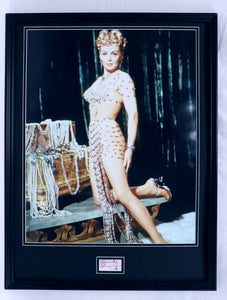 Lana Turner LEGGY Signed Framed 18x24 Photo Display JSA