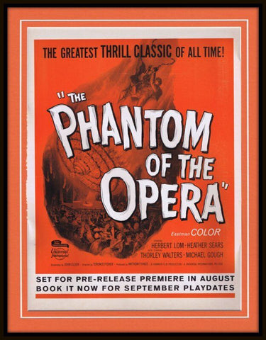 ORIGINAL Vintage 1962 Phantom of the Opera 11x14 Framed Advertisement Herb Lom