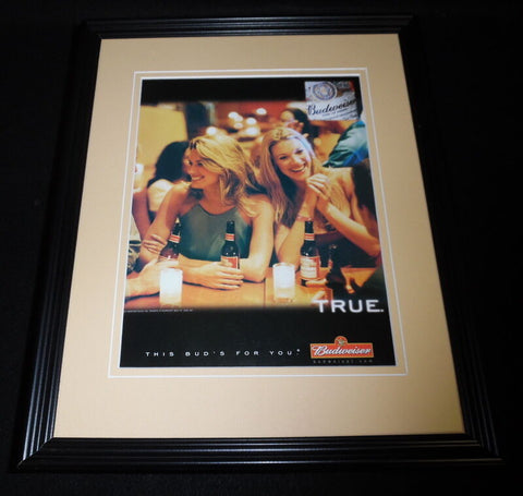 2001 Budweiser Beer True Framed 11x14 ORIGINAL Vintage Advertisement B