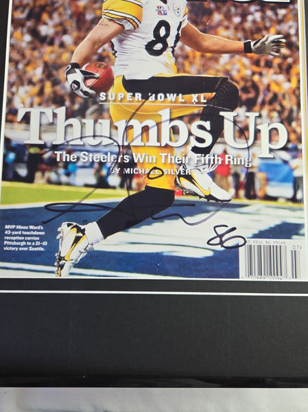 Hines Ward Signed Framed 16x20 Super Bowl XL Photo Display Steelers