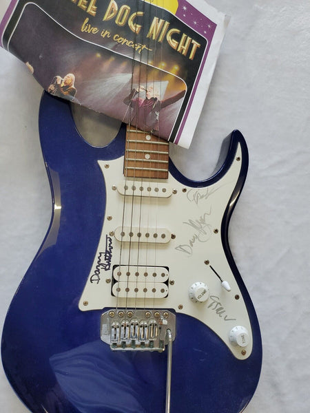 Three Dog Night Group Signed Full Size Electric Guitar In Person Palace Theater