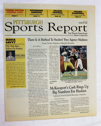  VINTAGE Mar 2000 Pittsburgh Sports Report Magazine Wayne Gandy Sheldon Ingram