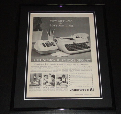 1959 Underwood Typewriter 11x14 Framed ORIGINAL Vintage Advertisement