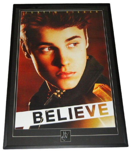 Justin Bieber Signed Framed 29x41 Believe Poster Display 2012 AMA Awards