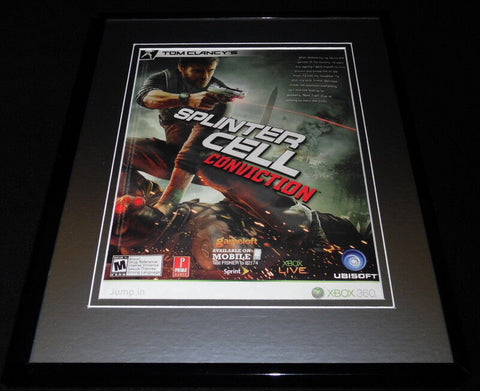 Splinter Cell Conviction 2010 XBox Framed 11x14 ORIGINAL Advertisement