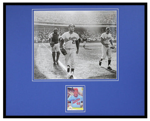 Johnny Podres Signed Framed 16x20 Photo Display Brooklyn Dodgers