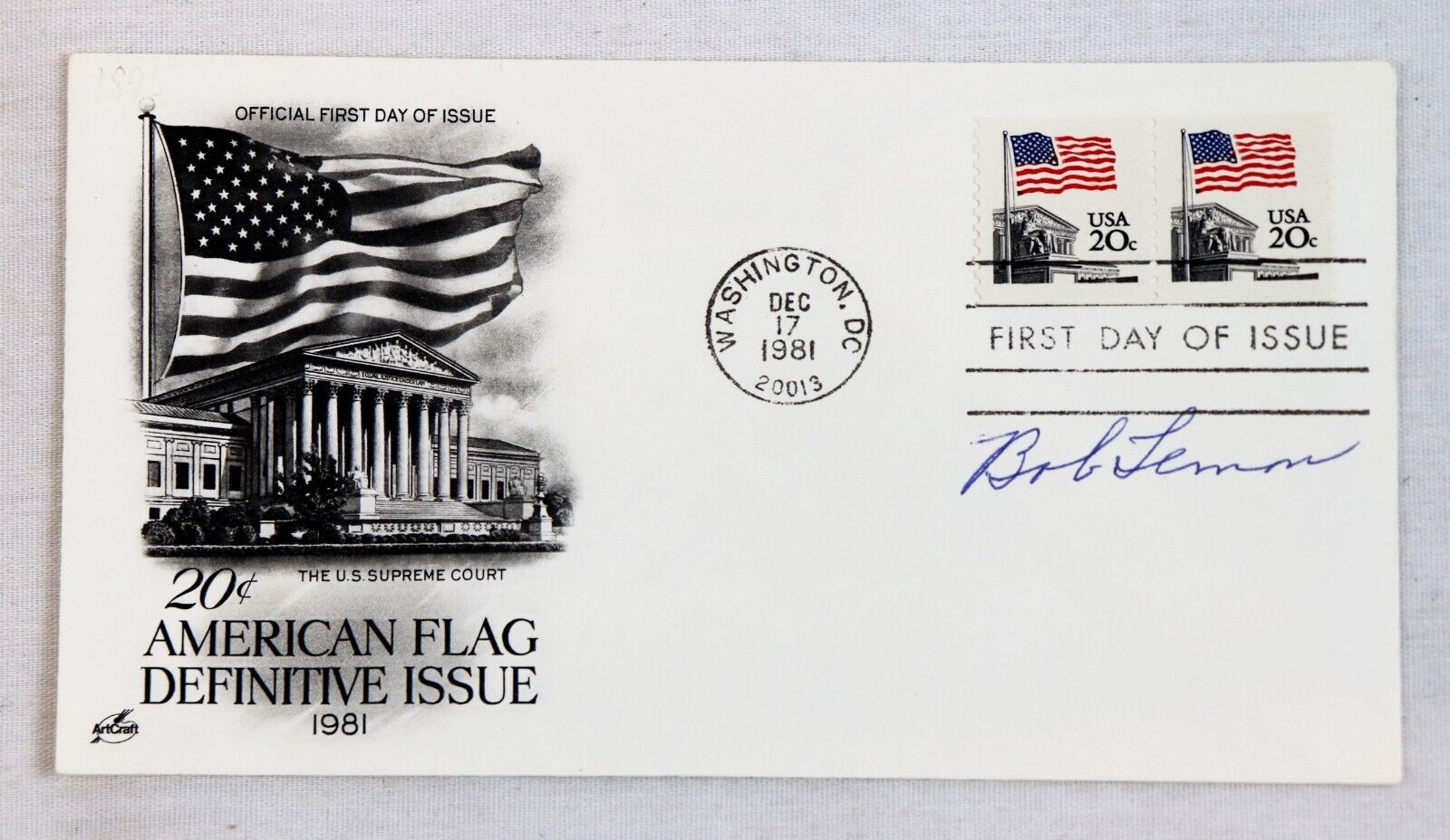 Bob Lemon Signed 1981 FDC Cachet Indians Yankees 7x All Star