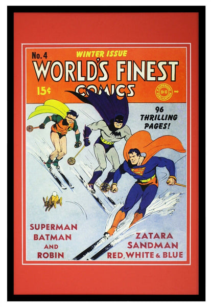 Worlds Finest Comics 4 Superman Batman Framed 12x18 Official Repro Cover Display