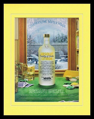 2005 Absolut Citron Winter Vodka 11x14 Framed ORIGINAL Vintage Advertisement