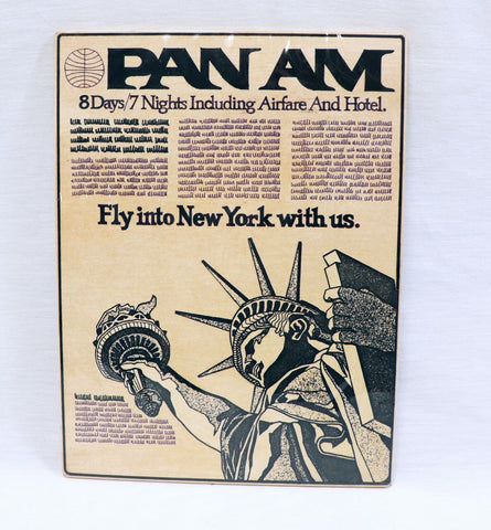 ORIGINAL Vintage Pan Am Airlines New York 9x12 Advertisement Signed Artist Proof