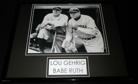 Lou Gehrig & Babe Ruth Framed 11x14 Photo Display NY Yankees