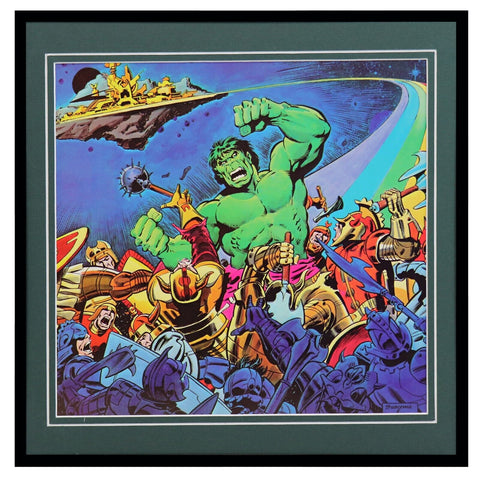 VINTAGE 1979 Marvel Incredible Hulk Rainbow Bridge Framed 12x12 Poster Display