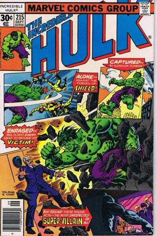 Incredible Hulk #215 ORIGINAL Vintage 1977 Marvel Comics SHIELD