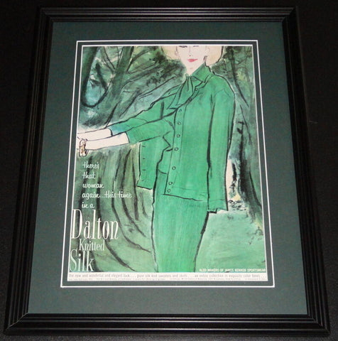 1959 Dalton Knitted Silk 11x14 Framed ORIGINAL Vintage Advertisement