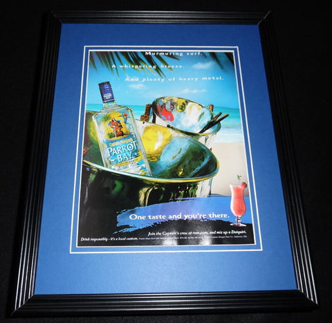 2001 Captain Morgan Parrot Bay Rum 11x14 Framed ORIGINAL Vintage Advertisement