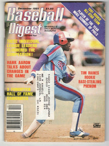 Dec 1981 Baseball Digest Magazine Tim Raines Expos