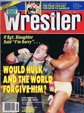 ORIGINAL Vintage August 1991 The Wrestler Magazine Hulk Hogan Sgt Slaughter