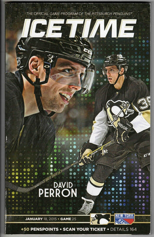 Jan 18 2015 NY Rangers @ Pittsburgh Penguins Program Rick Nash + Stepan 2 Goals