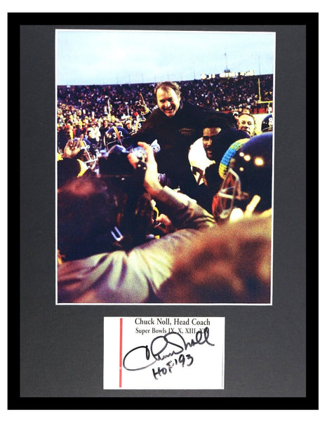 Chuck Noll Signed Framed 11x14 Photo Display Steelers