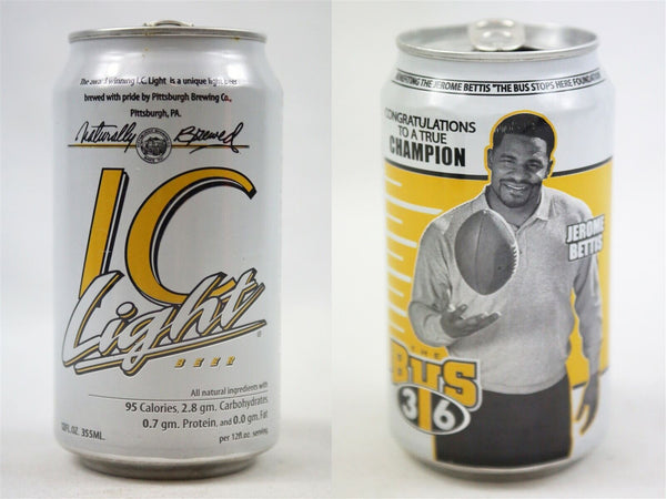 VINTAGE Jerome Bettis Iron City Beer IC Light Empty Can Steelers