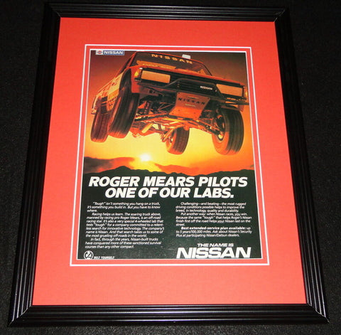 1985 Nissan Roger Mears 11x14 Framed ORIGINAL Vintage Advertisement 