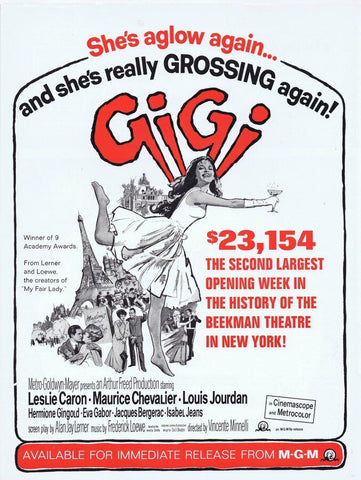 1966 Gigi ORIGINAL Vintage 9x12 Industry Ad Leslie Caron Louis Jourdan