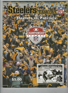 Jan 23 2005 AFC Championship Program Patriots @ Steelers Tom Brady Flu Game