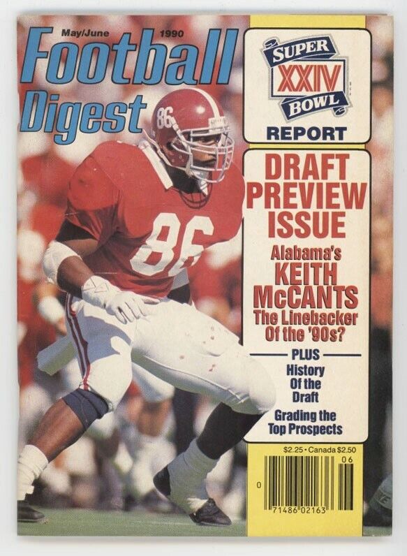 VINTAGE May 1990 Football Digest Magazine Keith McCants Alabama