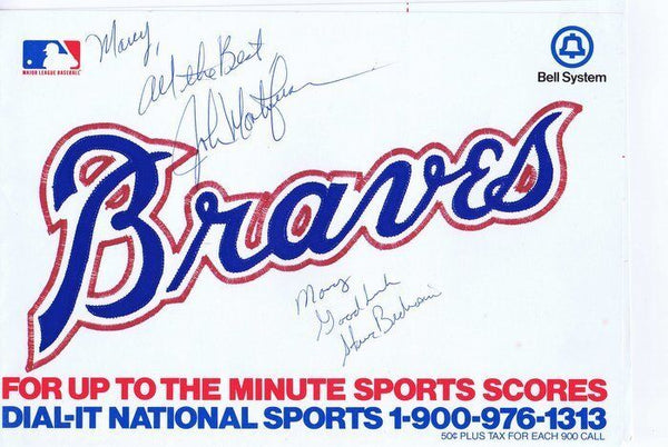 John Montefusco & Steve Bedrosian Signed 1981 Atlanta Braves Schedule