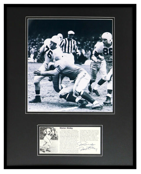 Marion Motley Signed Framed 16x20 Photo Display Cleveland Browns