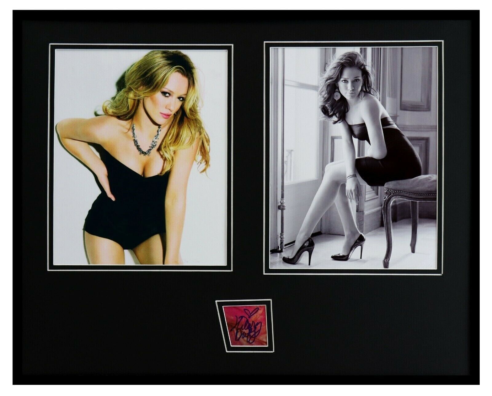 Hilary Duff Signed Framed 16x20 Lingerie Photo Set 