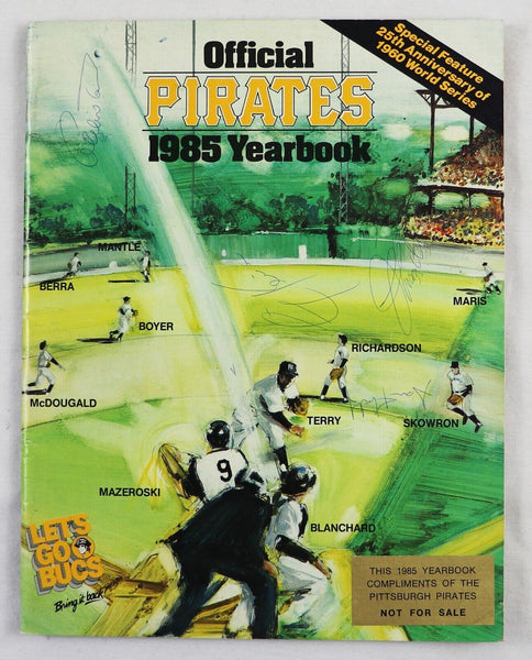 1985 Pittsburgh Pirates Yearbook Signed by (4) w/ Uncut Card Sheet Insert