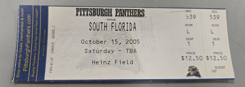 Oct 15 2005 South Florida @ Pitt Football Ticket Darrelle Revis