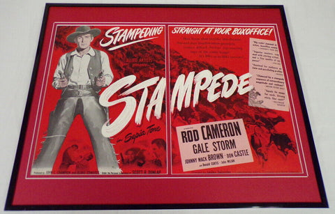 1949 Stampede 16x20 Framed ORIGINAL Industry Advertisement Rod Cameron