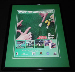 NFL QB Club 2001 N64 11x14 Framed ORIGINAL Advertisement Brett Favre