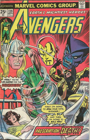 Avengers #139 ORIGINAL Vintage 1975 Marvel Comics Beast Iron Man Thor Whirlwind