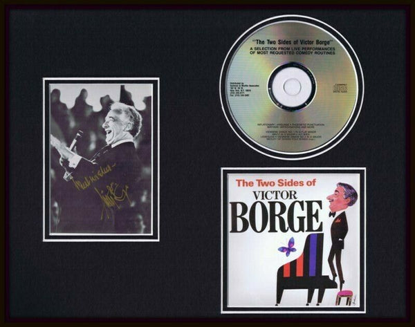 Victor Borge Signed Framed 11x14 The Two Sides CD & Photo Display