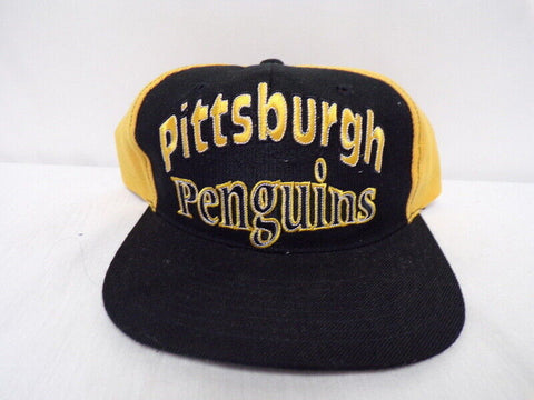 ORIGINAL Vintage 1990s AJD Pittsburgh Penguins Adjustable Cap Hat New No Tag