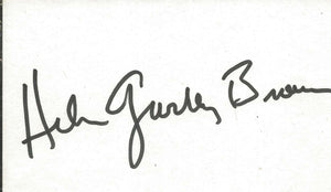 Helen Gurley Brown Signed 3x5 Index Card Cosmopolitan Sex & The Single Girl