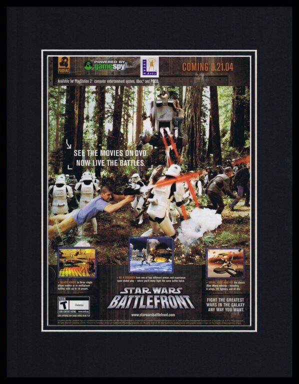 2004 Star Wars Battlefront Framed 11x14 ORIGINAL Advertisement 